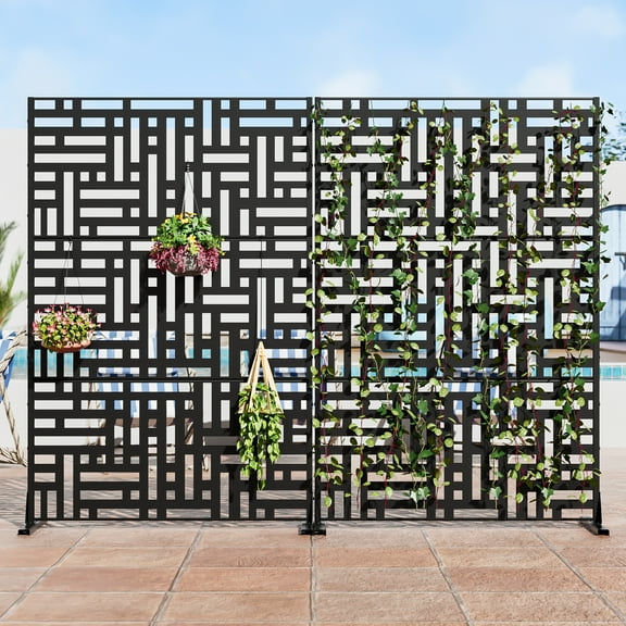 MAYEERTY 72x47in Black Privacy Screen Fence, Heavy Duty Fence Privacy Screen Outdoor