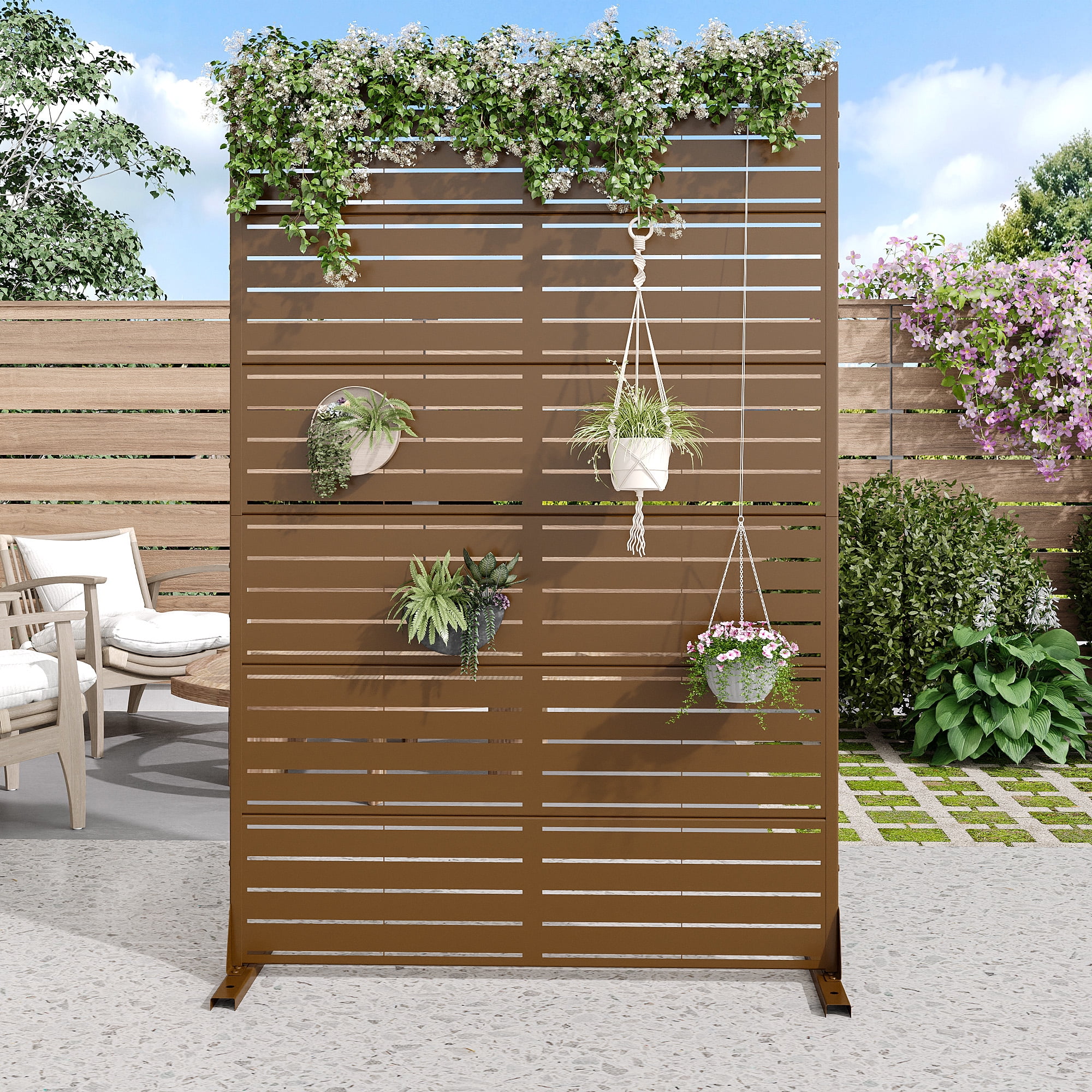 MAYEERTY 72x47in Privacy Screen Fence, Heavy Duty Fence Privacy Screen Outdoor 6 Pieces for Patio