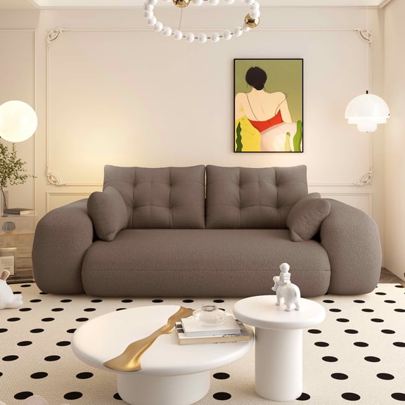 MAYEERTY 78.7" Human Dog Bed, 3-in-1 Multi-Functional Foldable Lazy Sofa Bed, Teddy Fabric, Brown