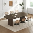 thumbnail image 1 of MAYEERTY 79x40x30 Modern Oval Dining Table, Contemporary Home Wood Kitchen Table, Walnut Color​, 1 of 9