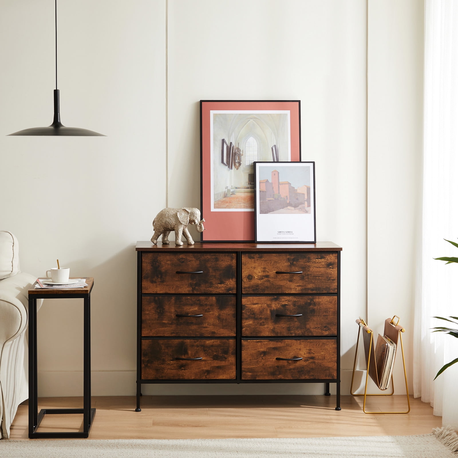 MAYEERTY 8 Drawer Dresser, Fabric Storage Dresser for Bedroom, Living Room, Black