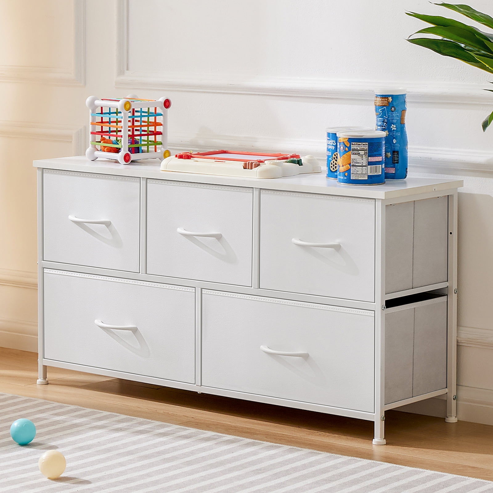 MAYEERTY 8 Drawer Dresser, Fabric Storage Dresser for Bedroom, Living Room, Gray