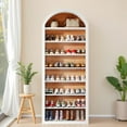 thumbnail image 1 of MAYEERTY 8-Tier Tall Bookshelf, Wooden Arched Bookcase Display Shelving Unit, 1 of 6