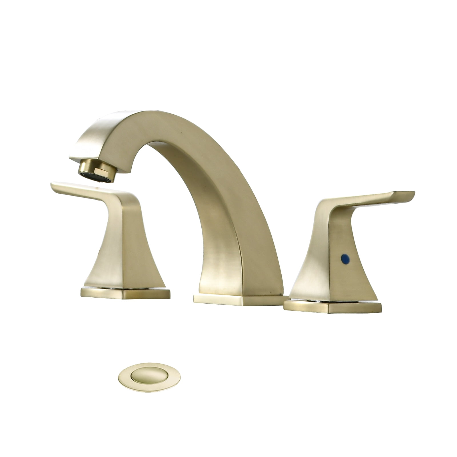 MAYEERTY 8" Widespread 2-Handle Bathroom Faucet with Pop Up Drain, Brushed Gold