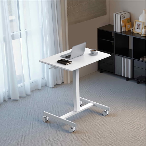 MAYEERTY Adjustable Rolling Laptop Desk Cart, Overbed Computer Table ...