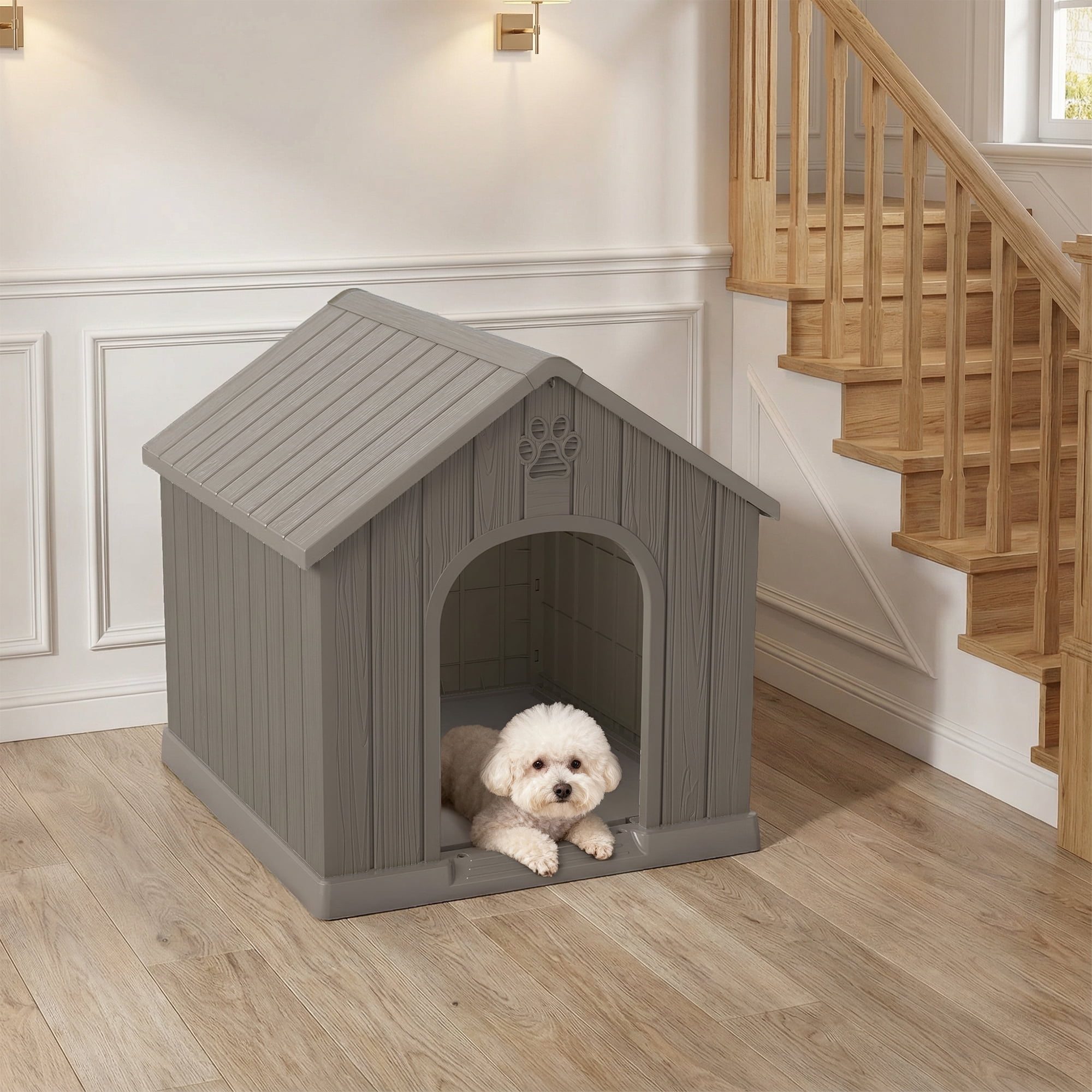 MAYEERTY All-Weather Indoor Outdoor Dog House, UV-Protected Pet Shelter for Garden Retreat