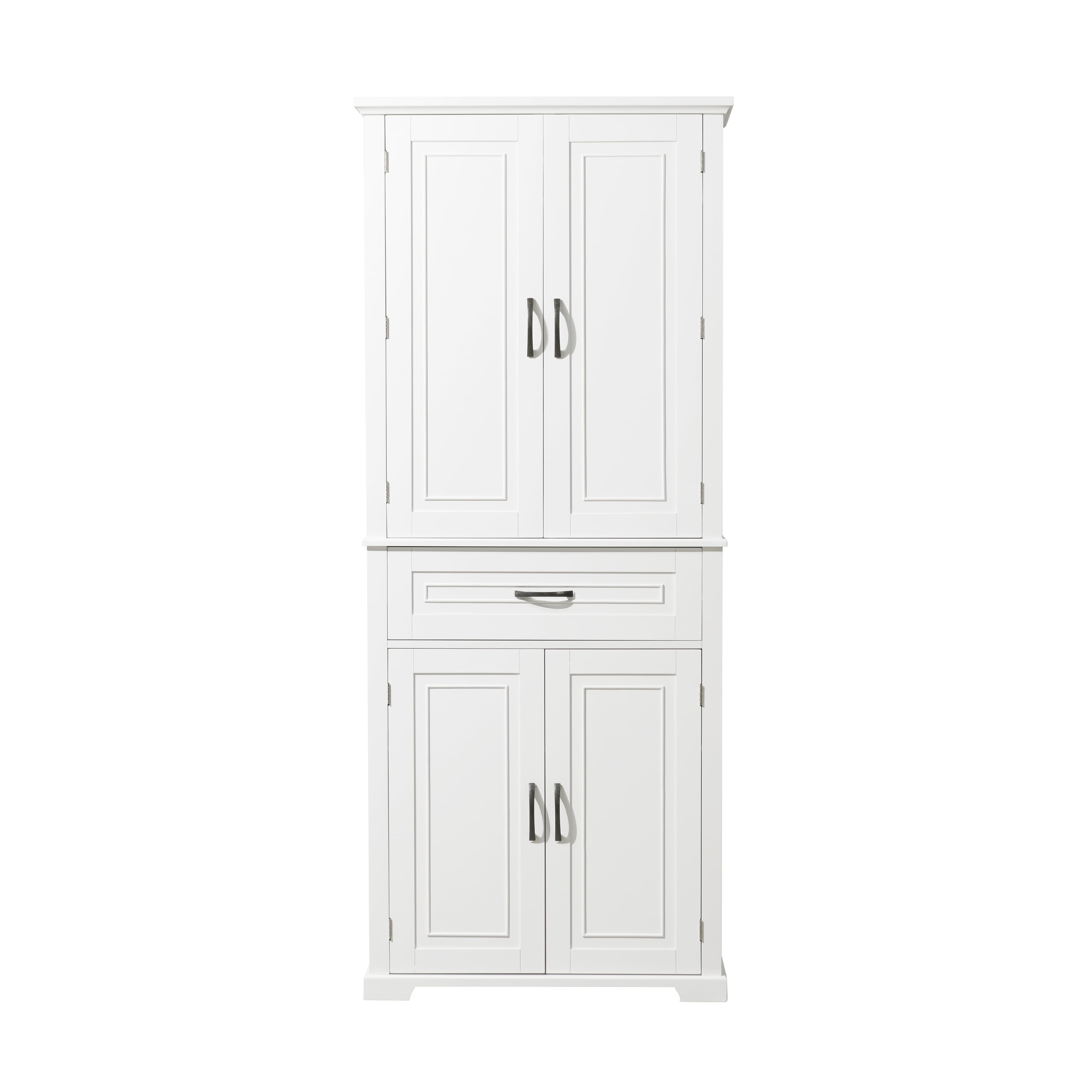 MAYEERTY Bathroom Cabinet Doors Drawer Multiple Storage Adjustable Shelf White