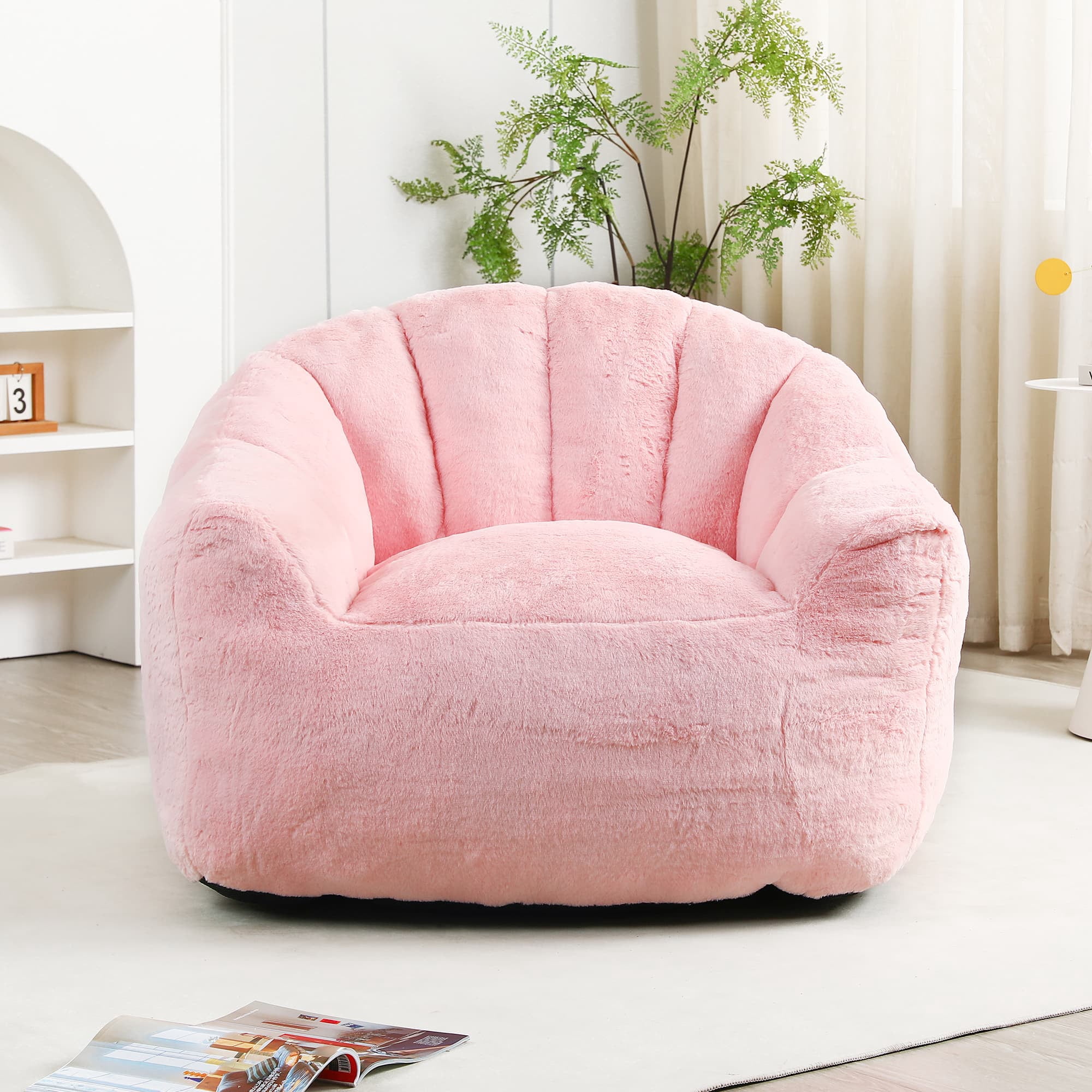 MAYEERTY Bean Bag Sofa Chair with Armrests - High-Density Foam, Lazy Comfy for Adults, Living Room/Bedroom Reading.