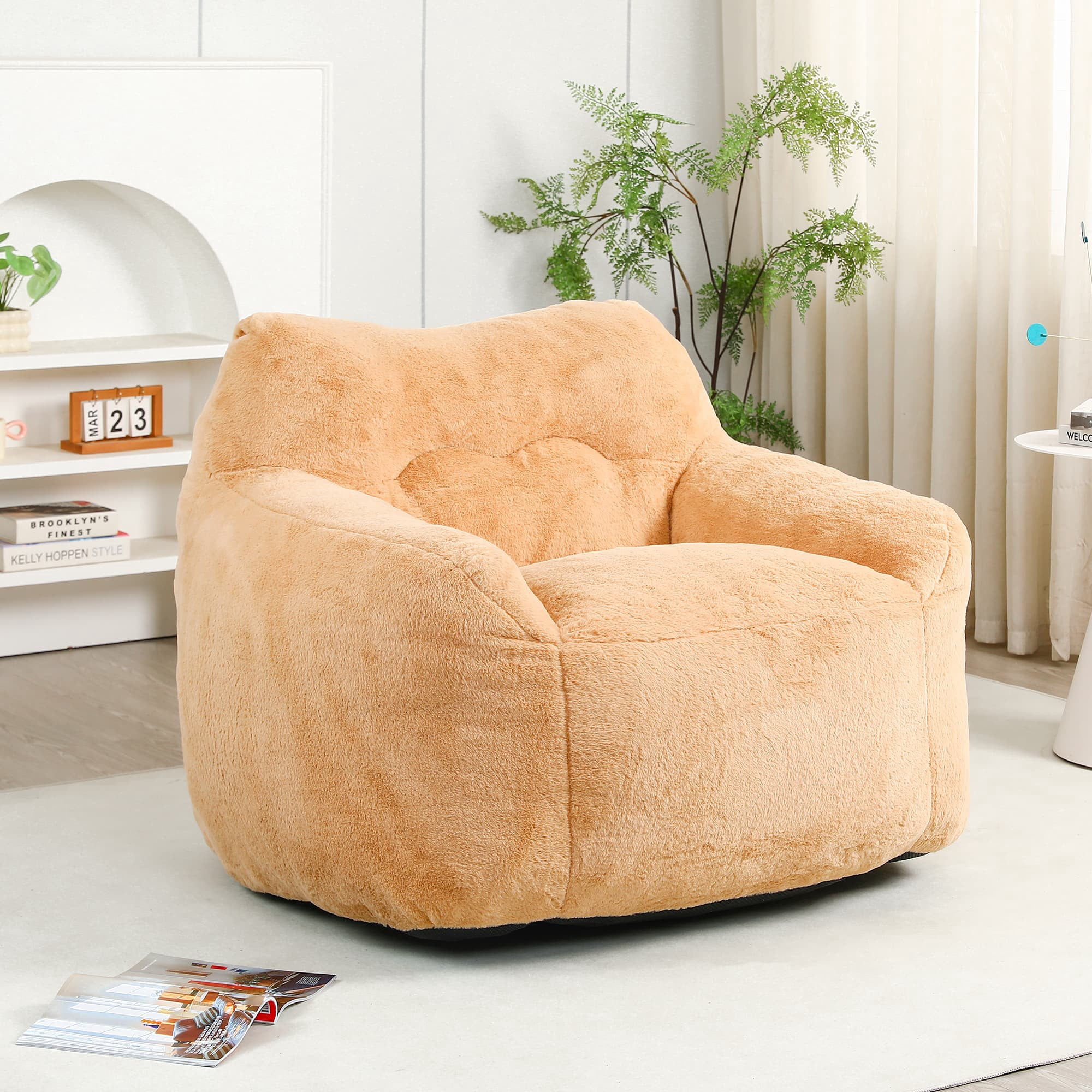 MAYEERTY Bean Bag Sofa Chair with Armrests - High-Density Foam, Lazy Comfy for Adults, Living Room/Bedroom Reading.