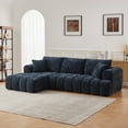 thumbnail image 1 of MAYEERTY Chenille L-Shape Oversized Sectional Sofa, Minimalist & Luxury Sleeper Couch for Apartment, 108*63*34"Blue, 1 of 10
