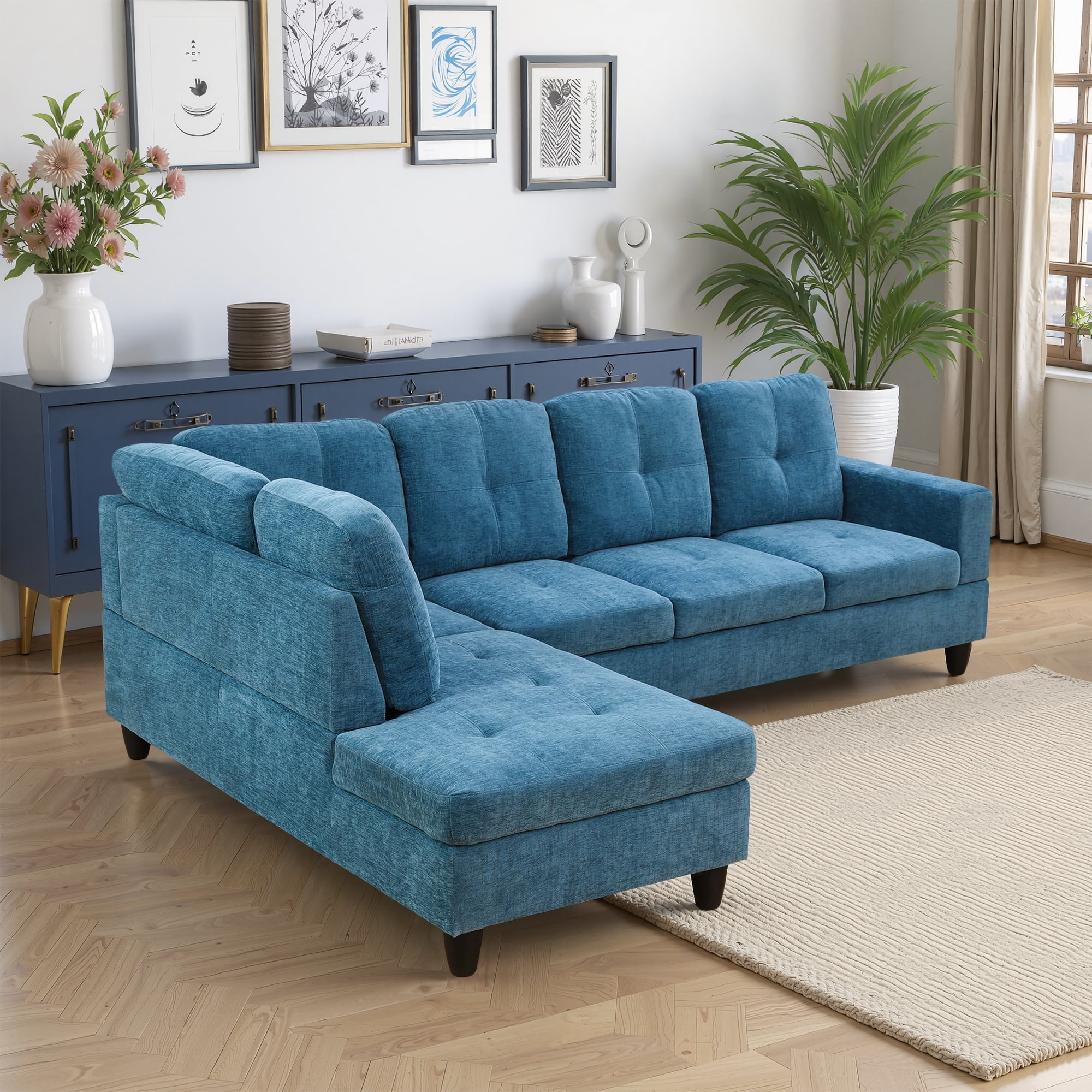 mayeerty-flannel-3-piece-couch-living-room-sofa-set-blue-walmart