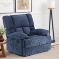 thumbnail image 1 of MAYEERTY Blue Oversized Rocking Recliner Sofa for Adults, Chenille, Ergonomic, Perfect for Living Room, 1 of 7