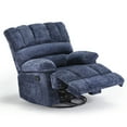 thumbnail image 1 of MAYEERTY Blue Oversized Swivel Rocker Recliner Sofa for Adults, Chenille, Perfect for Living Room, 1 of 3