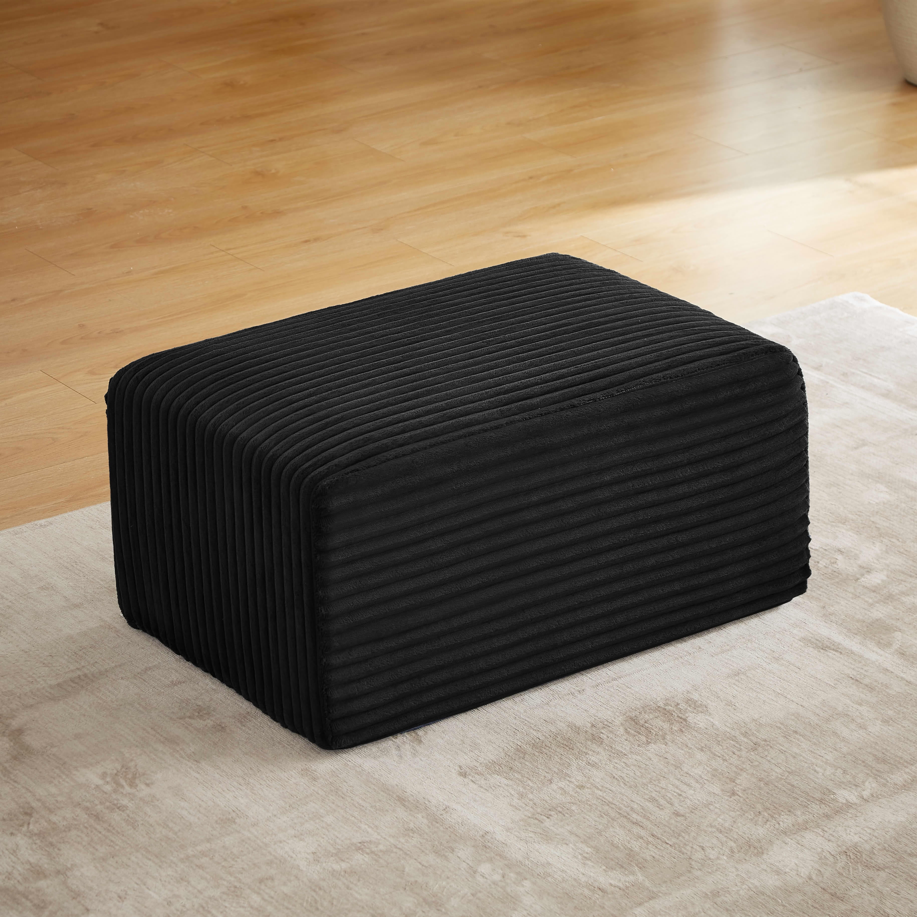 MAYEERTY Boneless Ottoman, 35×24" Footrest for Cloud Sectional Sofa, Living Room & Apartment, Black