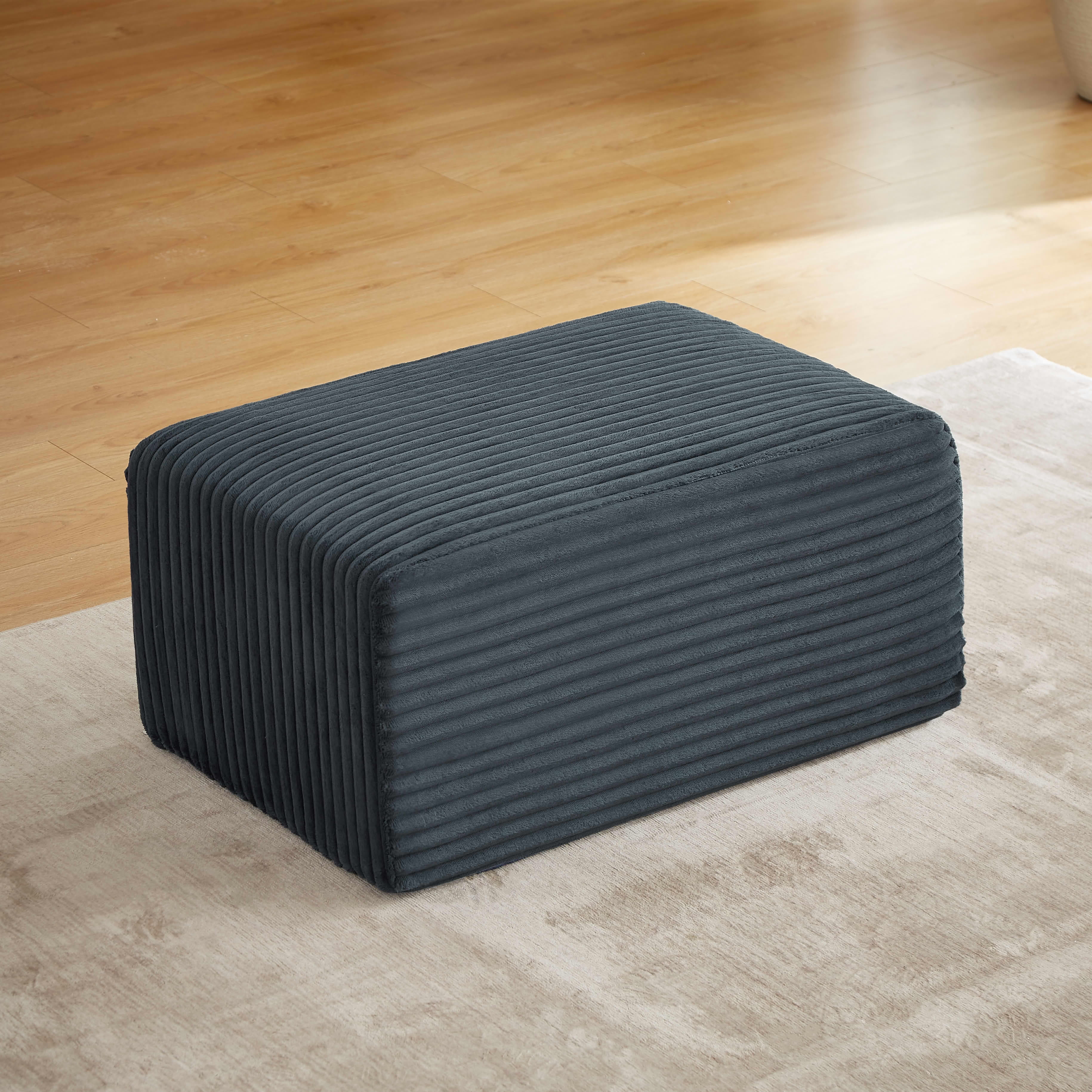 MAYEERTY Boneless Ottoman, 35×24" Footrest for Cloud Sectional Sofa, Living Room & Apartment, Dark Gray