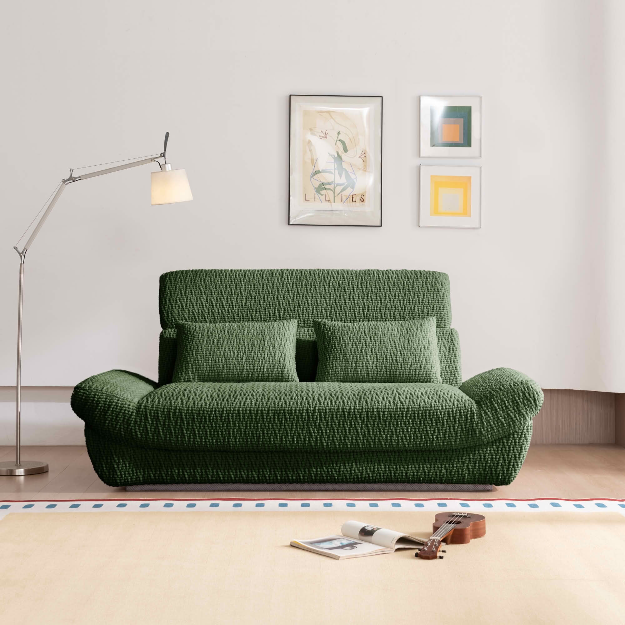 MAYEERTY Cloud Couch Compressed Corduroy Loveseat, 2-Seater Ergonomic High Back Sofa, Plush Cushioning, No Assembly, Boxed Sofa for Small Spaces
