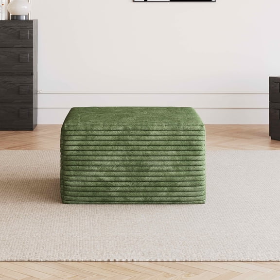 MAYEERTY Cloud Sofa Ottoman, Plush Corduroy Foot Rest Stool, No Assembly Modular Extra Seat for Cloud Sectional Couch Living Room