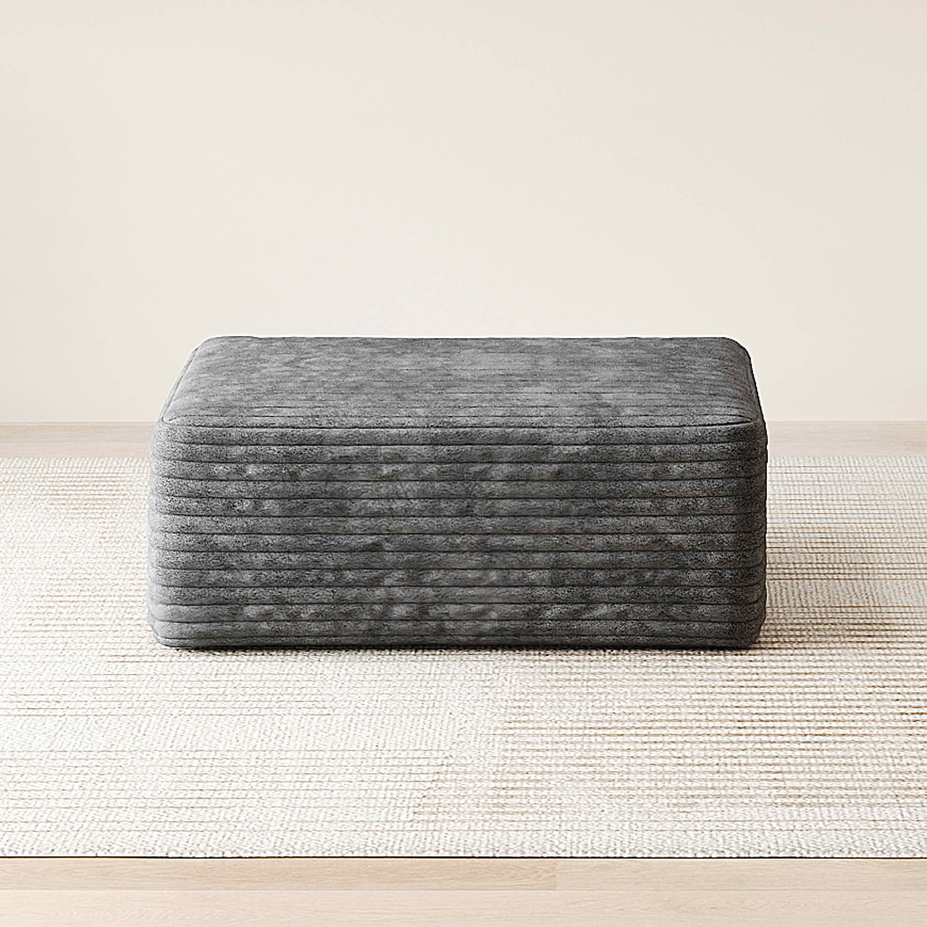 MAYEERTY Cloud Sofa Ottoman, Plush Fabric Upholstered Footrest, No Assembly Required for Living Room Leisure Area