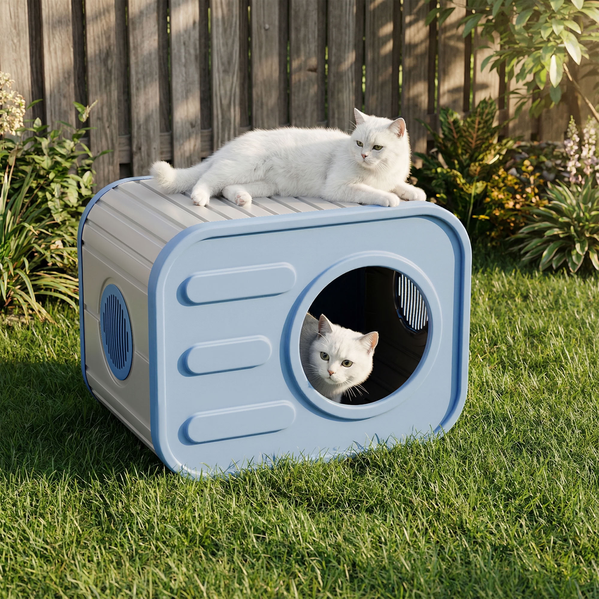 MAYEERTY Compact Cat House, Shatter-Resistant Cat Bed with Spacious Interior, No Tools Assembly