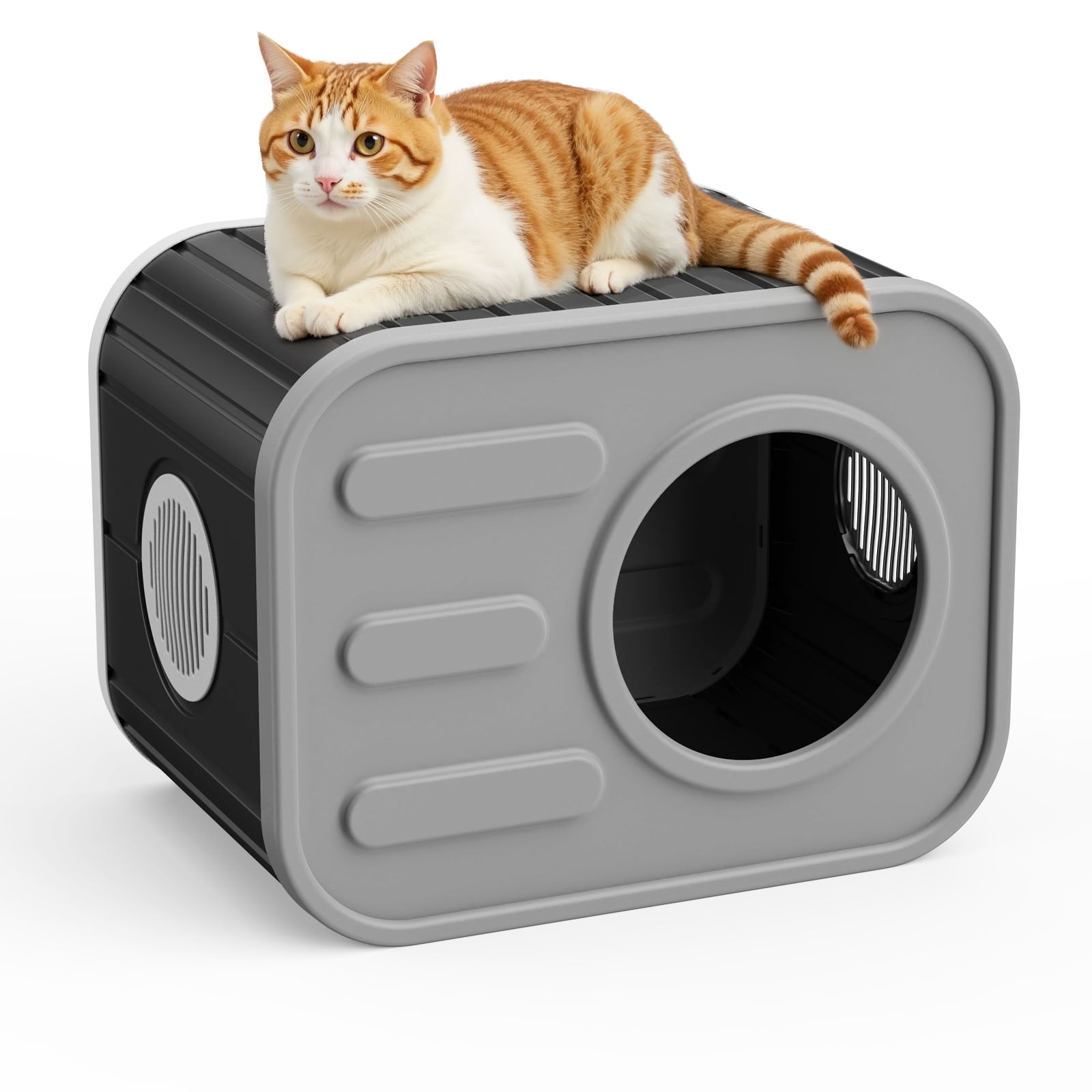 MAYEERTY Compact Cat House, Shatter-Resistant Cat Bed with Spacious Interior, No Tools Assembly
