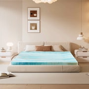 MAYEERTY Cooling Gel Memory Foam Mattress Topper, Pressure Relief Breathable Comfort Bed Topper