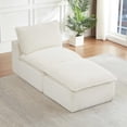thumbnail image 1 of MAYEERTY Corduroy Boneless Loveseat, Soft Convertible Chaise Lounge for Living Room, White, 1 of 6