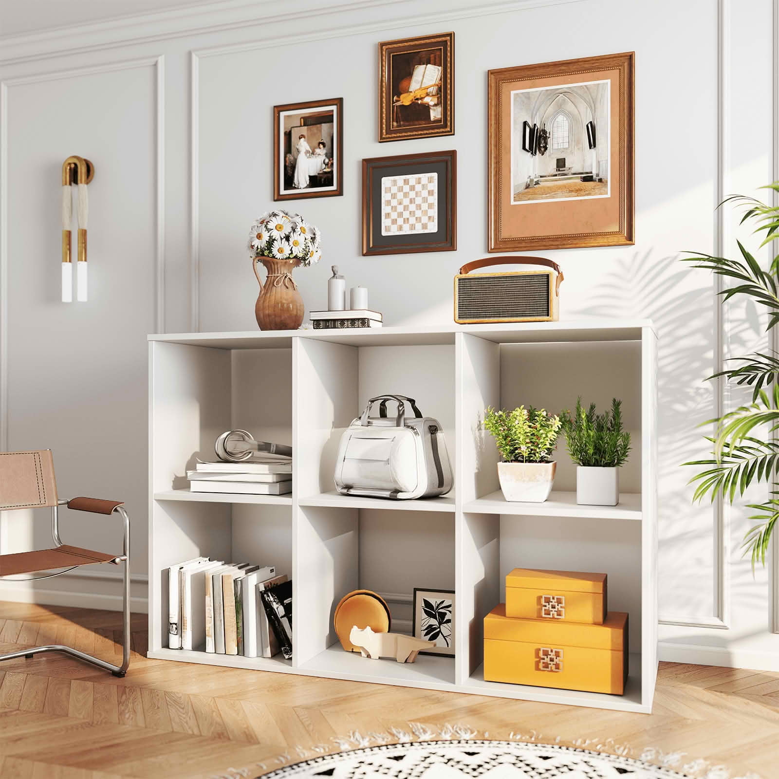 MAYEERTY Cube Storage Organizer Open Bookshelf Removable Back Panels
