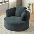 MAYEERTY Compressible Corduroy Round Lounge Sofa, Modern Couch with