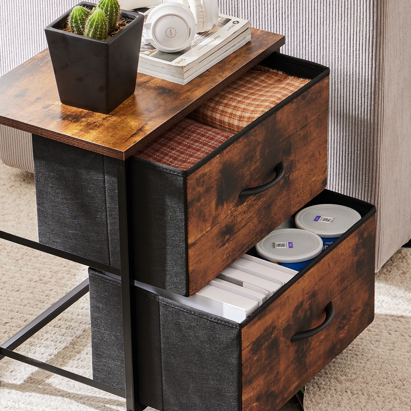 MAYEERTY Drawers Dresser Chest of Drawers,Metal Frame and Wood Top