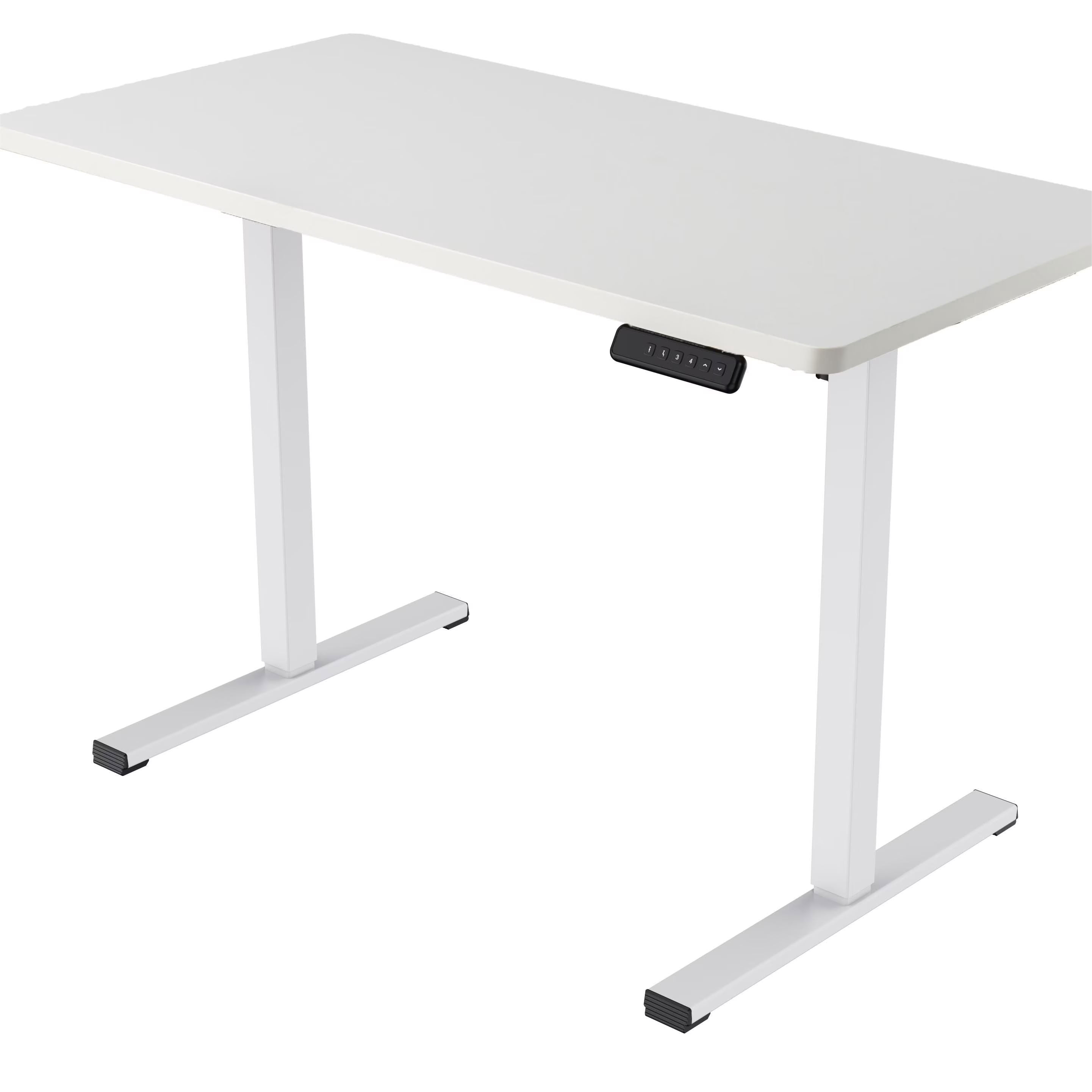 MAYEERTY Electric Standing Desk, Height Adjustable Home Office Ergonomic Sit Stand Up Computer Workstation with Whole Piece Desktop and Motorized Lift System, White