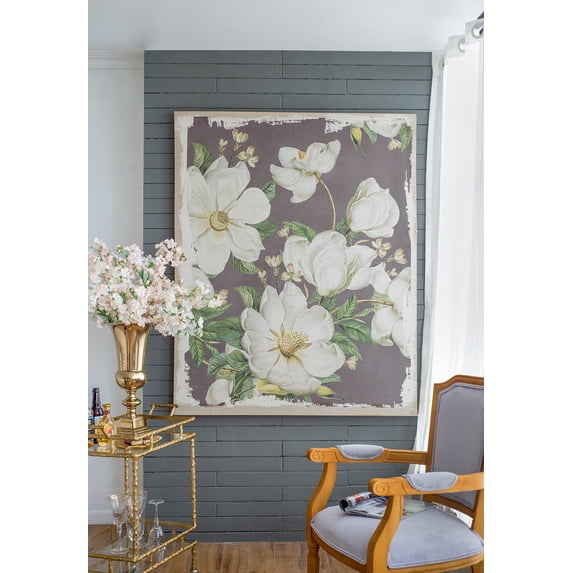 MAYEERTY Elegant Magnolia Flower Wall Decor, Vintage Botanical Wall Art Prints Sophisticated Home Decor