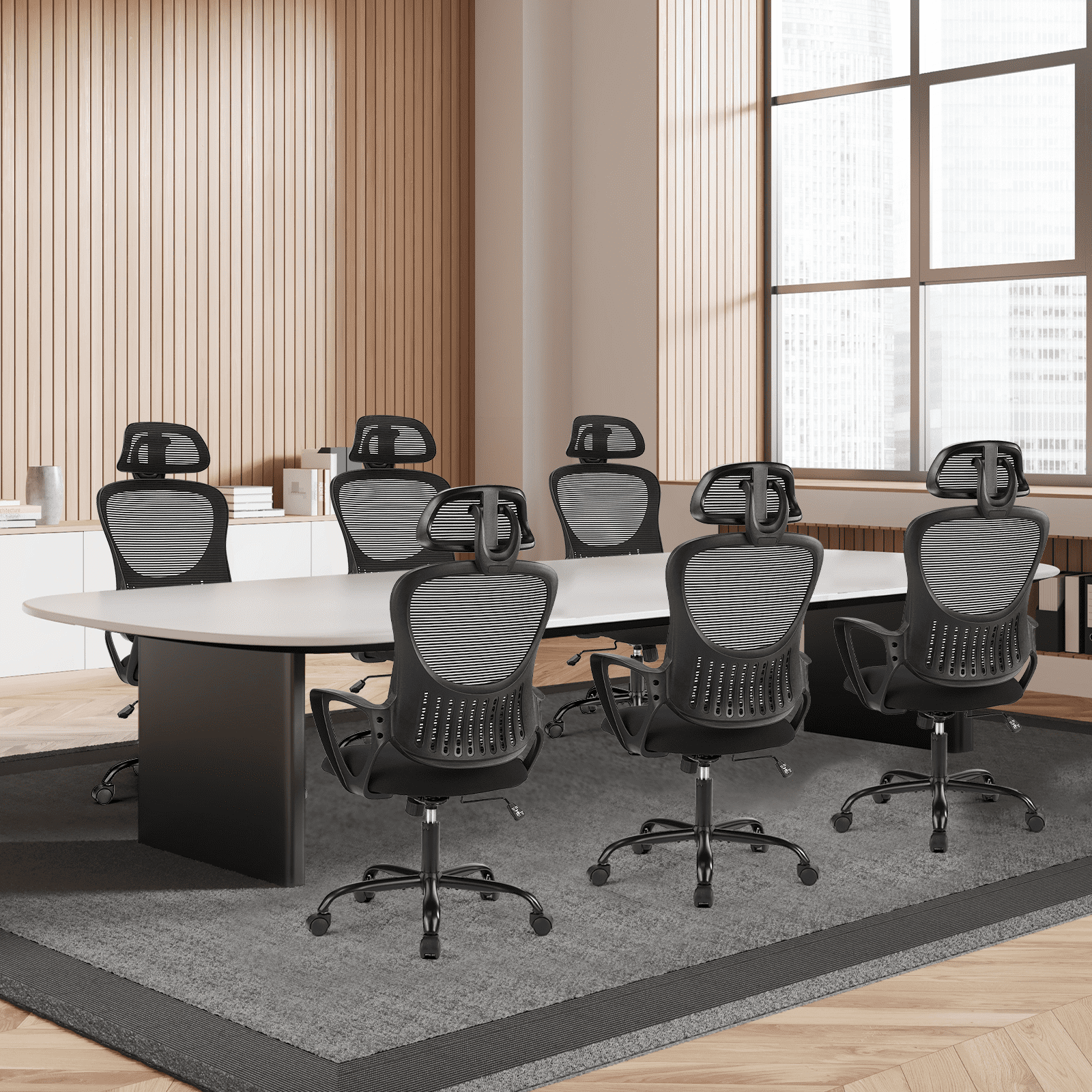 MAYEERTY Ergonomic Office Chair for Standing Desk with Adjustable Height, Computer Desk Chairs, Black