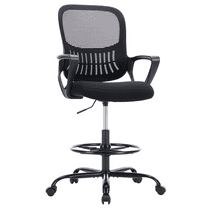 MAYEERTY Ergonomic Office Chair for Standing Desk with Adjustable Height, Computer Desk Chairs, Fixed Handrail, Black