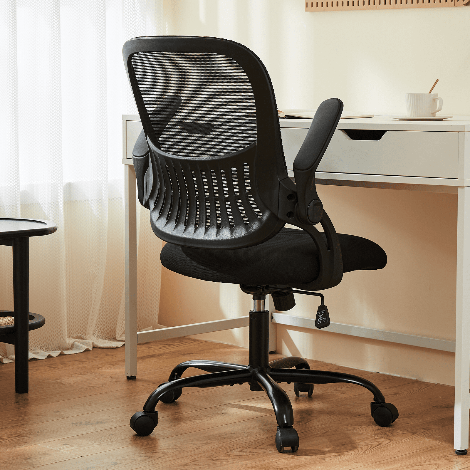 MAYEERTY Ergonomic Office Chair for Standing Desk with Adjustable Height, Computer Desk Chairs, Movable Armrest, Black