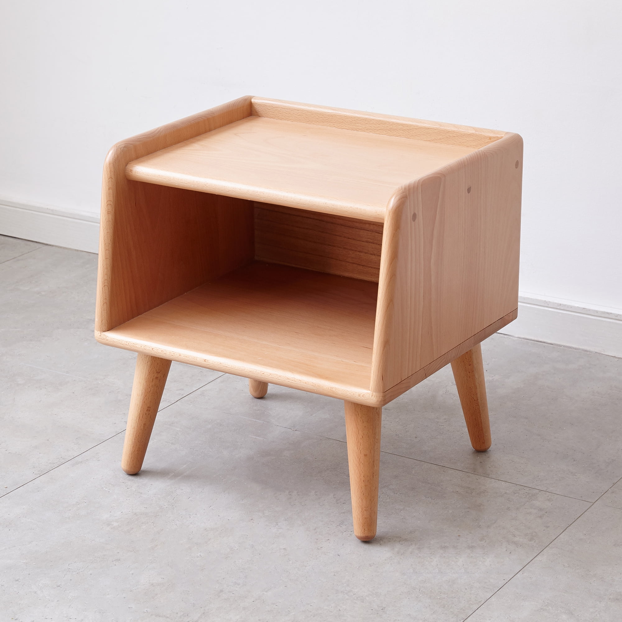 MAYEERTY European Beech Wood Nightstand – Modern Simple Design, 15.75 x 15.75 x 13.78 in