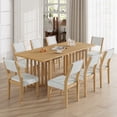 thumbnail image 1 of MAYEERTY Farmhouse 9-Piece Extendable Dining Table Set with 2 Leaves and 8 Chairs, Natural, 1 of 9