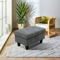 thumbnail image 1 of MAYEERTY Faux Leather Ottoman with Storage for Modular Sectional Sofa, Dark Grey, 1 of 5
