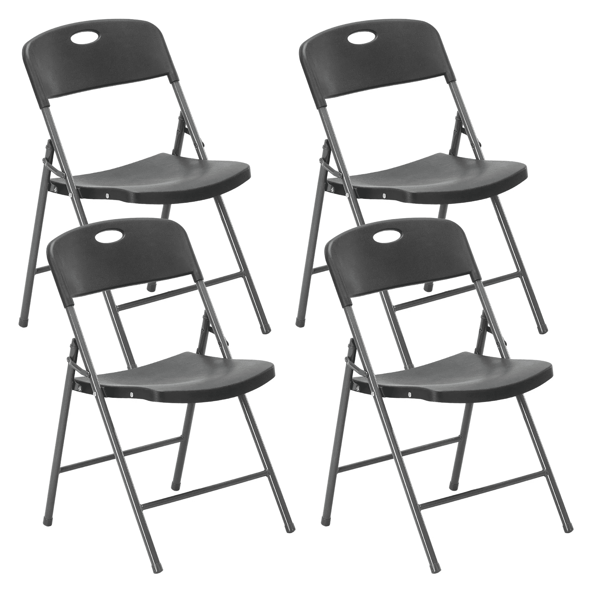 MAYEERTY Foldable Stackable Dining Chairs with Steel Frame, Ergonomic Portable Fold Up Chairs Holds 350 LBS for Home Indoor Outdoor Party