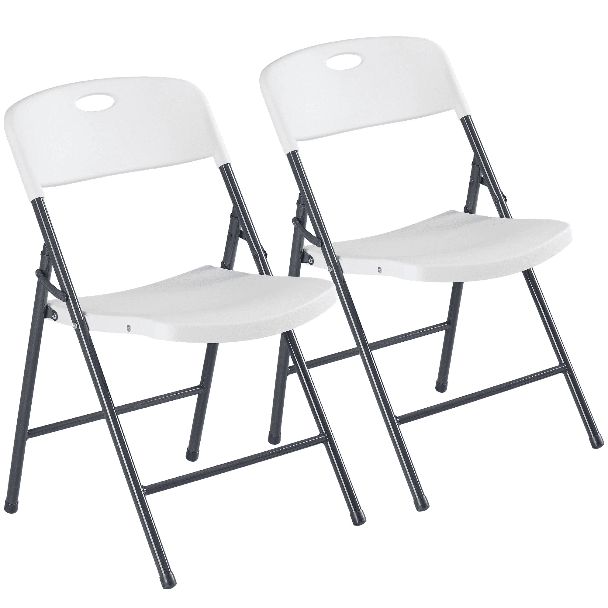 MAYEERTY Foldable Stackable Dining Chairs with Steel Frame, Ergonomic Portable Fold Up Chairs Holds 350 LBS for Home Indoor Outdoor Party