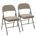 thumbnail image 1 of MAYEERTY Folding Dining Chair with Soft Cushion and Backrest, Stackable Portable Chair Set 2 Pack Khaki Fabric, 1 of 1