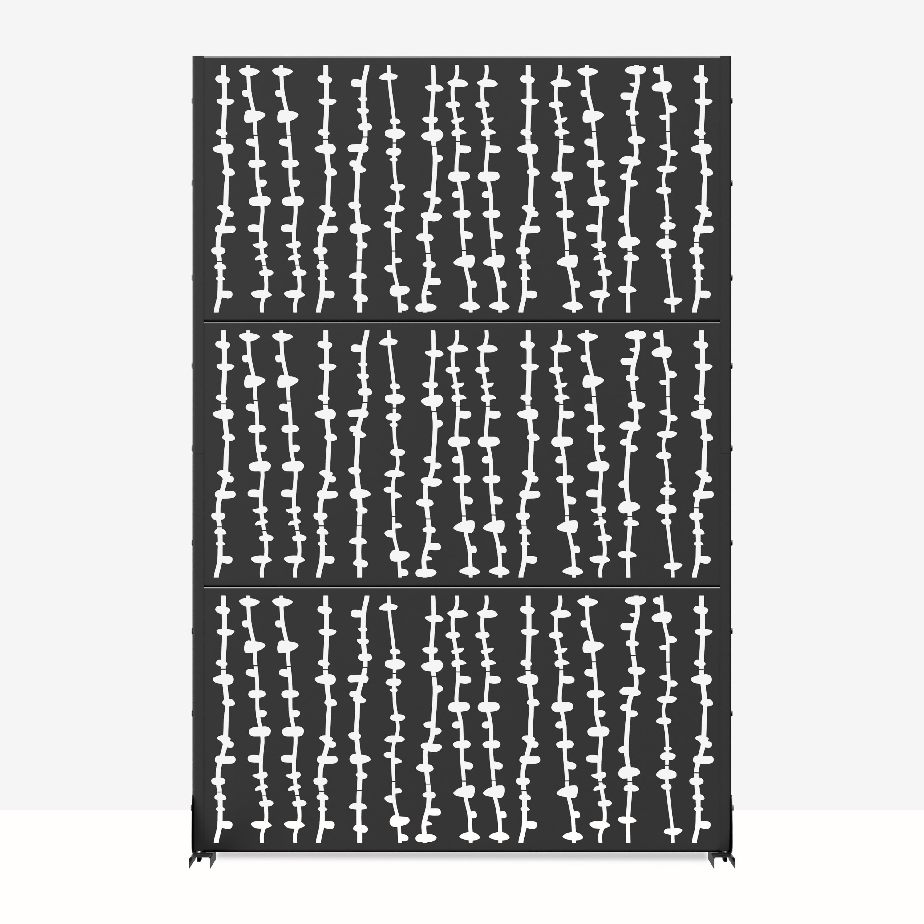 MAYEERTY Folding Privacy Screen – Heavy-Duty Galvanized Steel Panel,Black