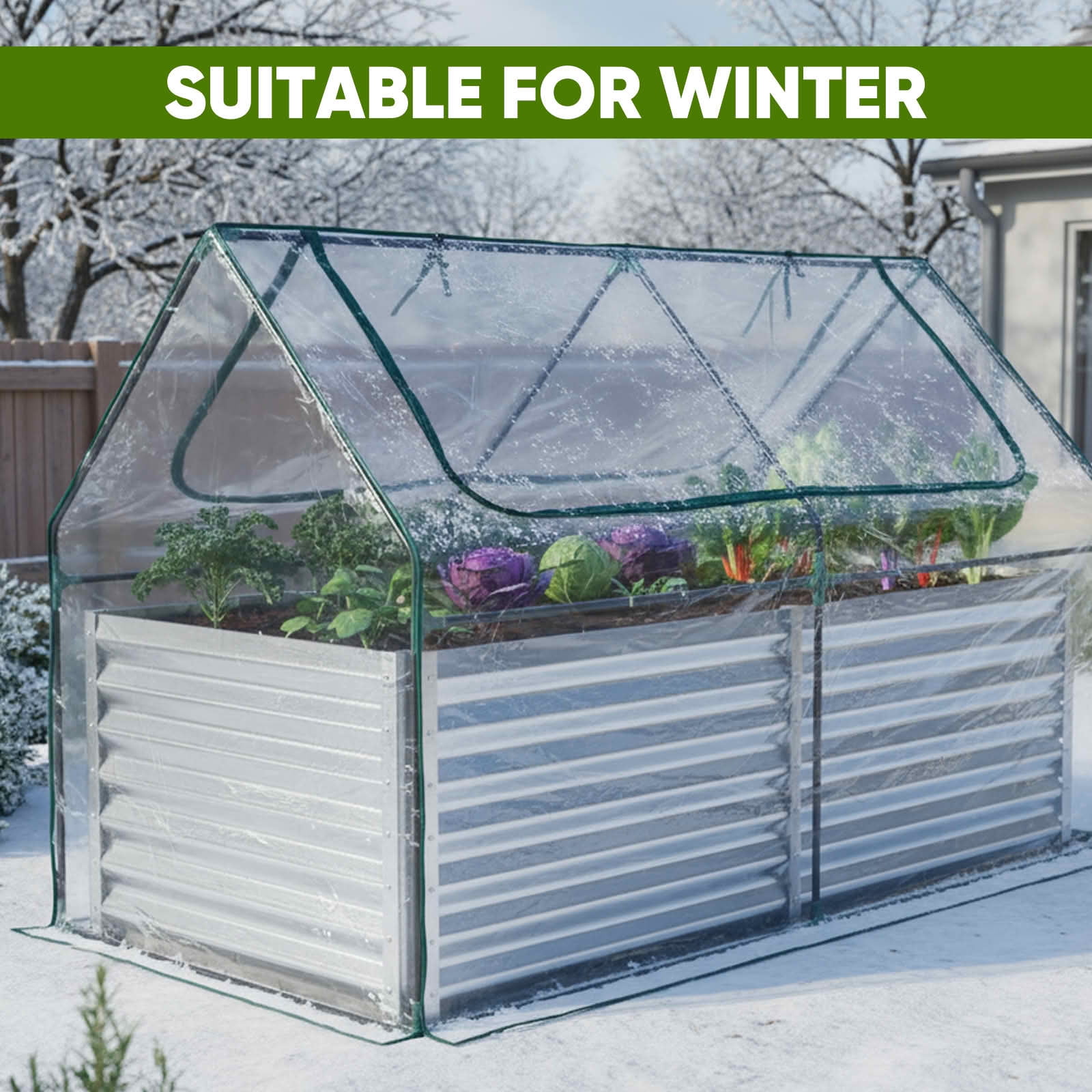 MAYEERTY Garden Greenhouse Transparent, Waterproof UV Shield with 2 Zipper Doors for Vegetables Herbs Flowers
