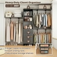 thumbnail image 1 of MAYEERTY Gray 96*16*75"High-Capacity Wardrobe Rack: 3 Drawers, Shelves, Expandable Rods, Stylish & Durable, 1 of 7