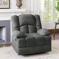 thumbnail image 1 of MAYEERTY Gray Oversized Rocking Recliner Chair for Adults, Velvet, Perfect for Living Room, 1 of 7