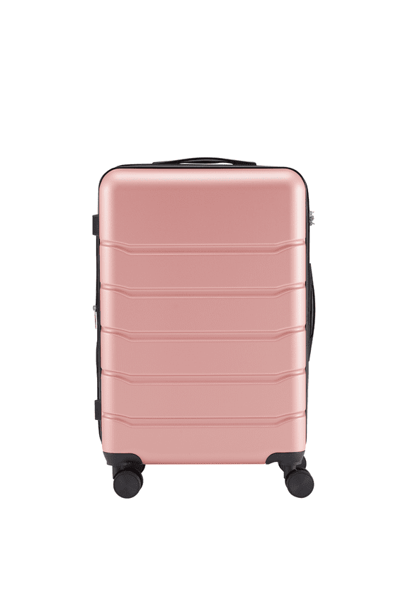 24" Expandable Hardside Luggage Spinner Wheels ABS TSA Lock Durable Lightweight Travel Suitcase Pink
