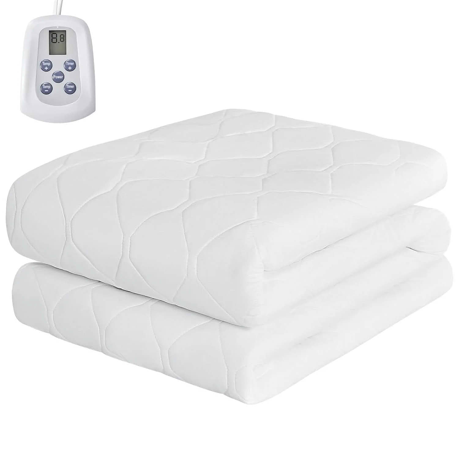 MAYEERTY Heated Mattress Pad, Extra-Wide Dual Controller 12 Heat Levels & 12-Hour Auto Power Off