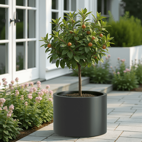 MAYEERTY 16*20"Outdoor Heavy Duty Metal Round Garden Bed,Pre-Rusted Planter Box for Herbs & Flowers, Black