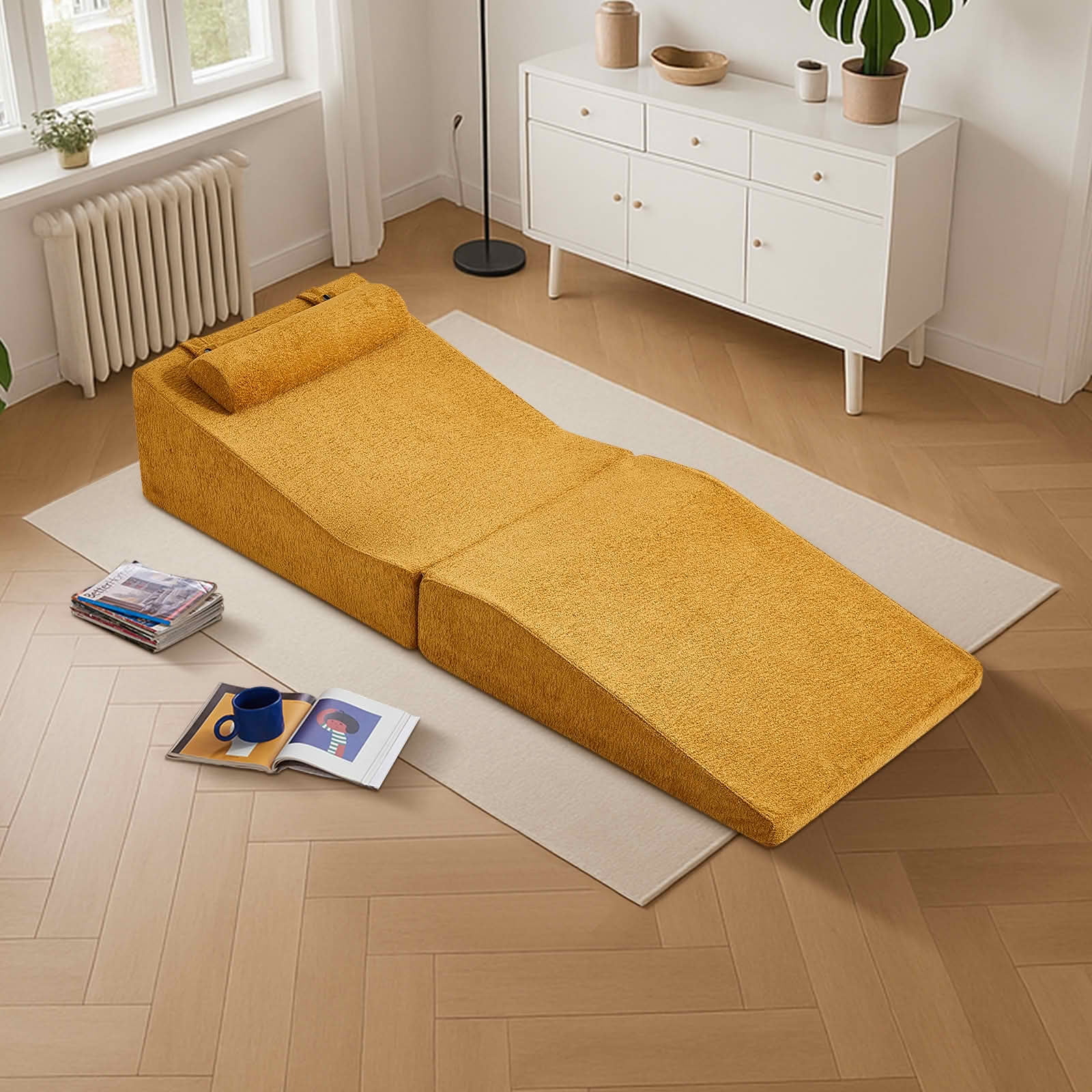 MAYEERTY High-Density Sponge Foldable Tatami Sofa Bed Multi-Use Lounge Chair No Assembly