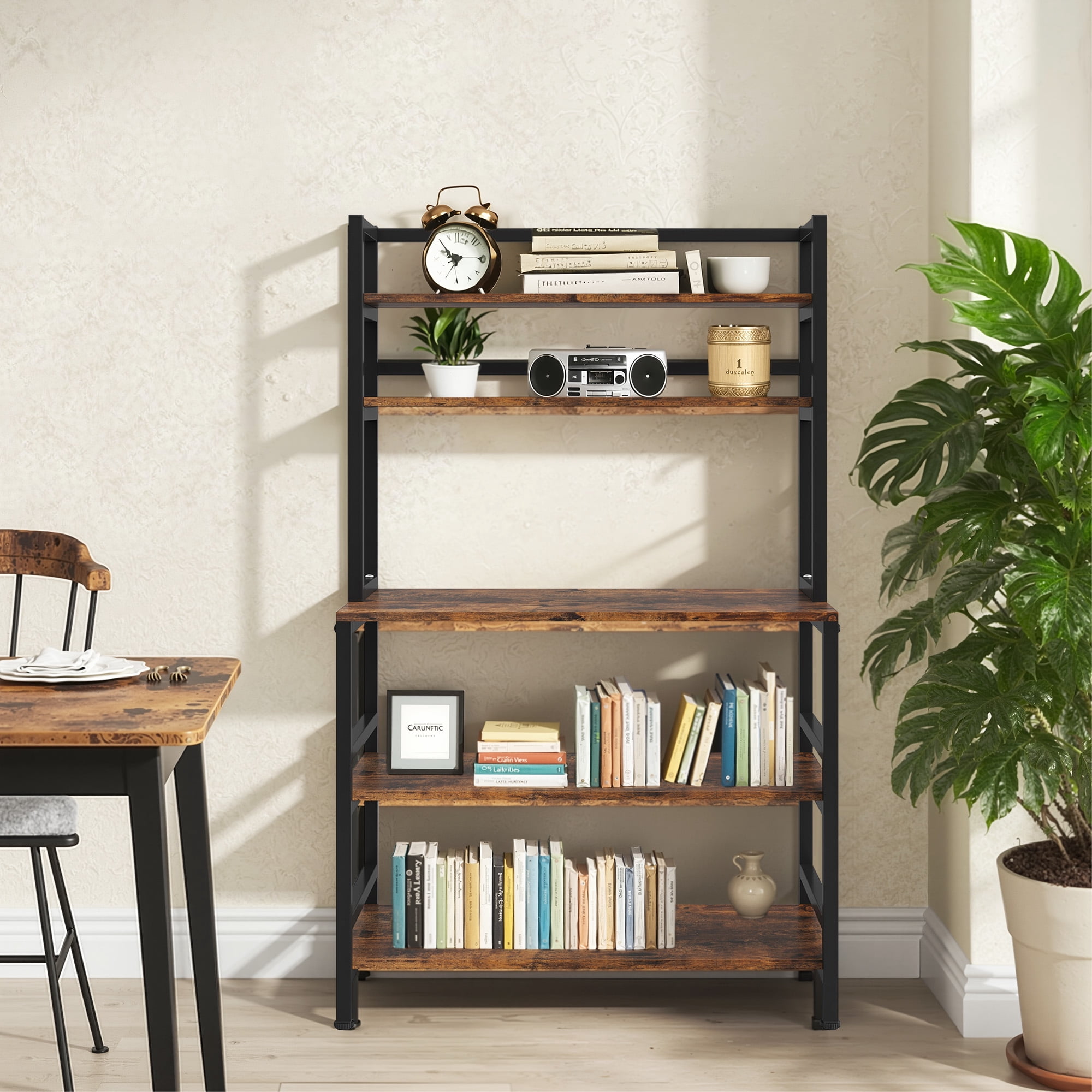 MAYEERTY 5-Tier Kitchen Storage Rack with 31.5"x15.7" Countertop for Kitchen & Bathroom