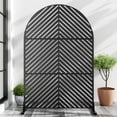 thumbnail image 1 of MAYEERTY Laser-Cut Steel Room Divider, Modern Privacy Partition for Living Space,Diagonal stripes,Black, 1 of 7